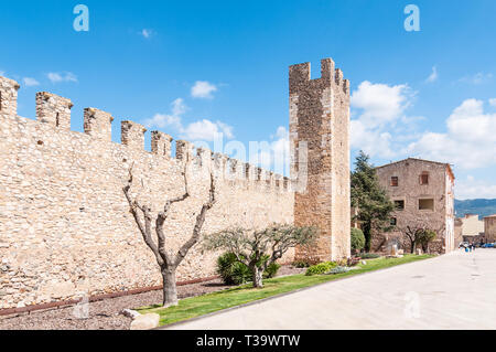 Defensive Wall, Montblanc, Katalonien, Spanien Stockfoto