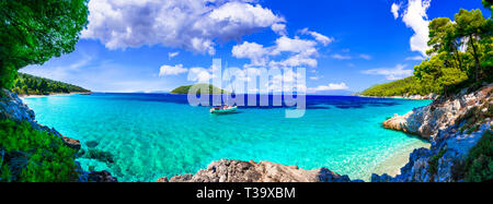 Schöne Kastani Beach, Insel Skopelos, Griechenland Stockfoto