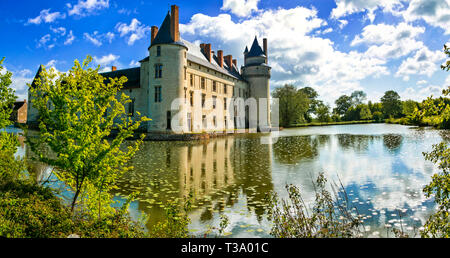 Ladmarks von Frankreich, elegante Plessis Bourre mittelalterlichen Burg, Tal der Loire. Stockfoto