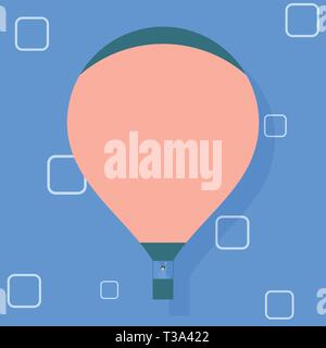 Leere Pink Hot Air Balloon Floating mit einem Passagier winkt von Gondel Design Business Konzept leeren Text kopieren für Web Banner Werbemittel materia Stock Vektor