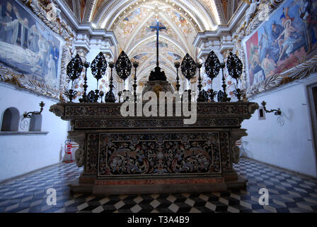 Anzeigen und Details der Kirche in Saint Lawrence Kartause Certosa di San Lorenzo in padula Provinz Salerno Italien Stockfoto