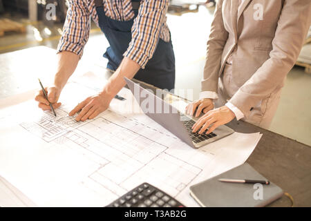 Diskutieren Blueprint Stockfoto