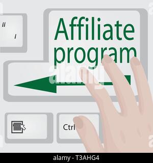 Affiliate Program-Taste. Geschäftliche Motivation Gelegenheit conept Vector Illustration Stock Vektor