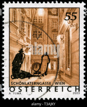 Briefmarke aus Österreich in das Urlaubsland Österreich Serie in 2005. Stockfoto