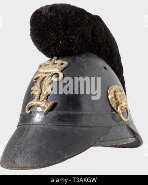 Schutzkleidung, Helme, Bayerische Helm Modell 1861 für die Soldaten der Infanterie, Emblem von König Ludwig II, Additional-Rights - Clearance-Info - Not-Available Stockfoto