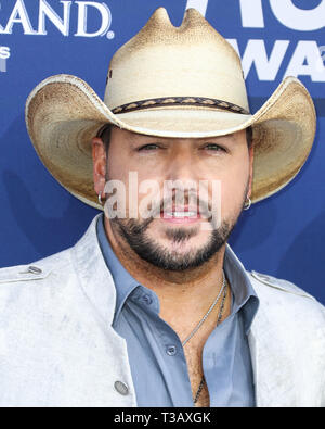 Las Vegas, USA. 07 Apr, 2019. LAS VEGAS, Nevada, USA - April 07: Jason Aldean kommt am 54. Akademie der Country Music Awards im MGM Grand Garden Arena am 7. April 2019 in Las Vegas, Nevada, USA. (Foto von Xavier Collin/Image Press Agency) Quelle: Bild Presse Agentur/Alamy leben Nachrichten Stockfoto