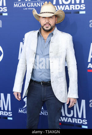 Las Vegas, USA. 07 Apr, 2019. LAS VEGAS, Nevada, USA - April 07: Jason Aldean kommt am 54. Akademie der Country Music Awards im MGM Grand Garden Arena am 7. April 2019 in Las Vegas, Nevada, USA. (Foto von Xavier Collin/Image Press Agency) Quelle: Bild Presse Agentur/Alamy leben Nachrichten Stockfoto