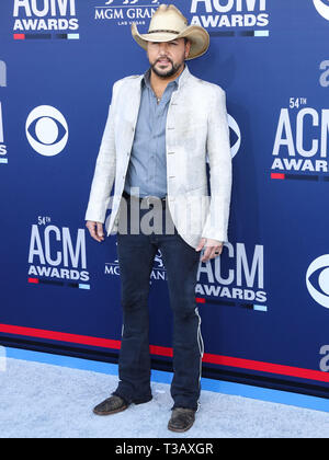 Las Vegas, USA. 07 Apr, 2019. LAS VEGAS, Nevada, USA - April 07: Jason Aldean kommt am 54. Akademie der Country Music Awards im MGM Grand Garden Arena am 7. April 2019 in Las Vegas, Nevada, USA. (Foto von Xavier Collin/Image Press Agency) Quelle: Bild Presse Agentur/Alamy leben Nachrichten Stockfoto