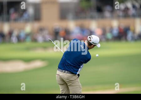 San Antonio, Texas, USA. 7 Apr, 2019. GOLF - 2019 - Endrunde, Aktion, Valero Texas Open, TPC San Antonio, Eichen Kurs, den 7. April, San Antonio, Texas Credit: Scott Foley/ZUMA Draht/Alamy leben Nachrichten Stockfoto