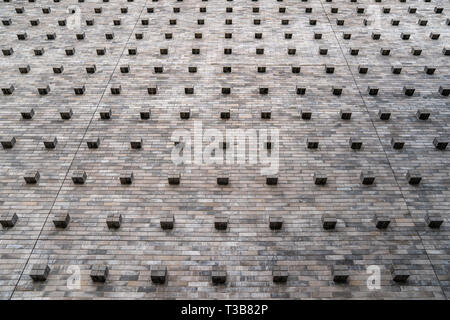 Cube brick Stein Block an der Wand mit der Fliese und nahtlose Muster. Stockfoto