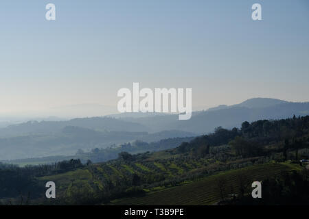 Landschaft Landschaft in der Toskana, Italien, San Gimignano Stockfoto