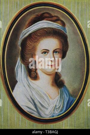 Charlotte Buff, 1753-1828, war ein Jugendlicher die Bekanntschaft des Dichters Goethe, der sich in sie verliebte, historische Darstellung, 1880, Deutschland, Europa Stockfoto