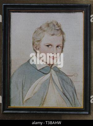 Karl Friedrich Schinkel, 1781-1841, preußischer Architekt, Stadtplaner und Maler, auch Möbel und Bühnenbilder, historische Darstellung, Stockfoto