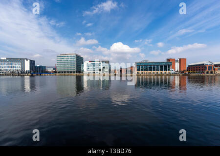 Titanic Hotel Cocktailbar und ehemaligen Zeichnung Amt der White Star Line, Belfast, Nordirland Stockfoto