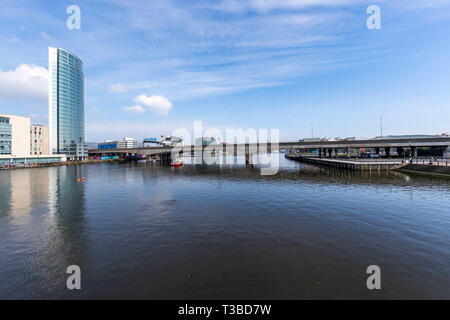 Titanic Hotel Cocktailbar und ehemaligen Zeichnung Amt der White Star Line, Belfast, Nordirland Stockfoto