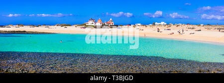 Schönen La Chonca Strand, in der Nähe von El Cotillo, Fuerteventura, Spanien Stockfoto