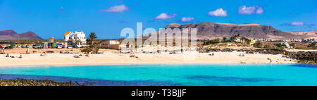 Schönen La Chonca Strand, in der Nähe von El Cotillo, Fuerteventura, Spanien Stockfoto