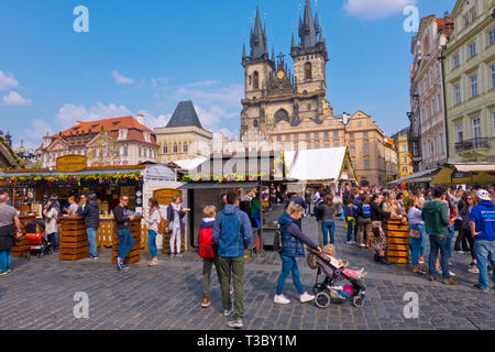 Ostermarkt, Altstädter Ring, Prag, Tschechische Republik Stockfoto