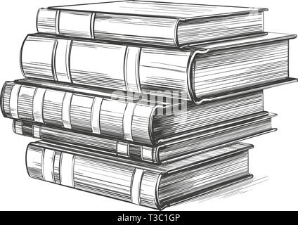 Bücher, Bildung vintage set Hand gezeichnet Vector Illustration Stock Vektor