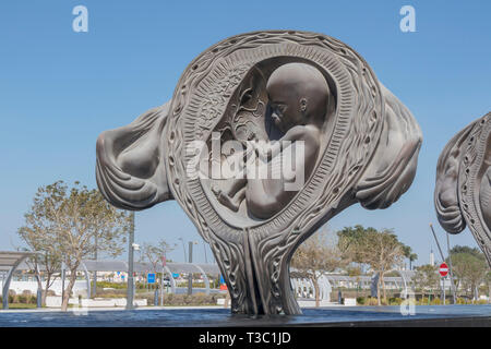 Die wundersame Reise (2005 bis 2013), eine Serie von 14 Bronze Skulpturen des Künstlers Damien Hirst, Sidra medizinisches und Forschungszentrum, Doha, Qatar Stockfoto