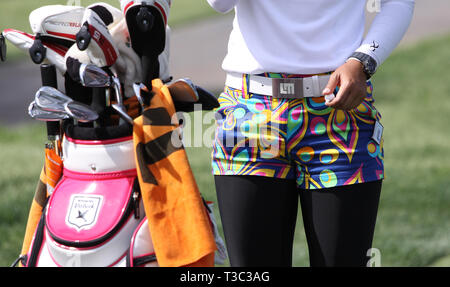 RANCHO MIRAGE, Kalifornien - 01. APRIL 2015: Pornanong Phatlum von Malaysia im ANA Inspiration-Turnier auf der LPGA Tour, 01. April 2015 Stockfoto