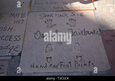 LOS ANGELES, Kalifornien - 12. APRIL 2015: Außenbereich der chinesischen Theater des Grauman, in Hollywood, Los Angeles, California, United States Stockfoto