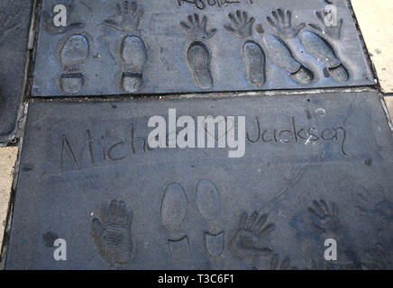 LOS ANGELES, Kalifornien - 12. APRIL 2015: Außenbereich der chinesischen Theater des Grauman, in Hollywood, Los Angeles, California, United States Stockfoto