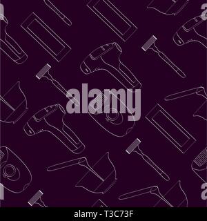 Mittel zum Entfernen unerwünschter Haare. Nahtlose Textur Stock Vektor