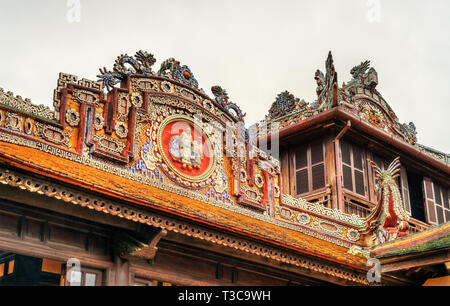 Pavillon auf der Verbotenen Stadt in Hue. UNESCO-Welterbe in Vietnam Stockfoto