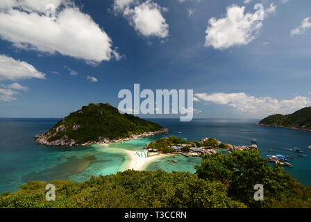 Panorama aus der Sicht. Koh Nuang Yuan. Koh Tao. Chumphon Archipelago. Thailand Stockfoto