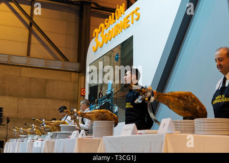 33. Ausgabe des Feinschmecker Fair-ham Schneider - Madrid - Spanien Stockfoto