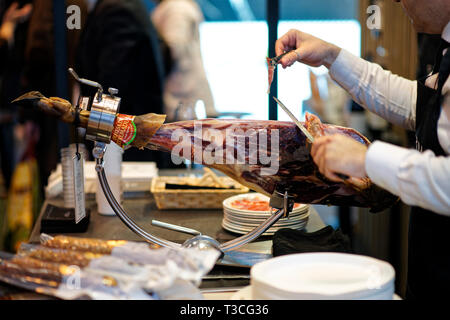 33. Ausgabe des Feinschmecker Fair-ham Schneider - Madrid - Spanien Stockfoto