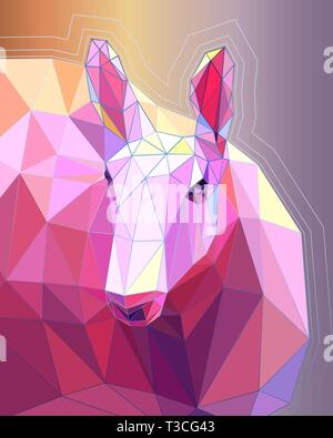 Ein Schaf in der Low Poly Technik Stock Vektor