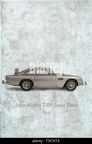 James Bond, Aston Martin DB 5 ,1964 Stockfoto