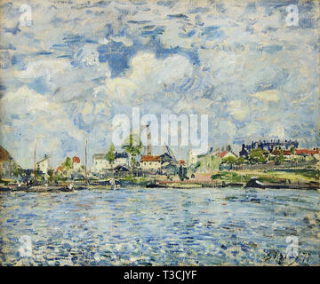 Alfred Sisley (1839 - 1899) - La seine au point du Jour 1877 Stockfoto