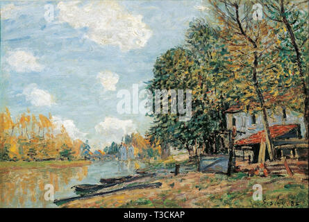 Alfred Sisley (1839-1899) - moret am Ufer des Flusses loing 1885 Stockfoto