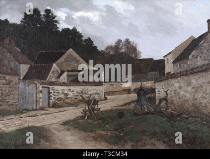 Alfred Sisley (1839-1899) - rue du Village 1866 Stockfoto