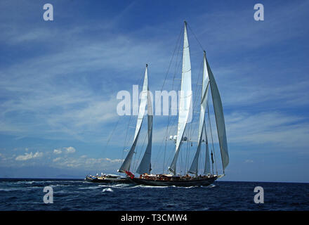 Segelregatten in Costa Smeralda, Sardinien, Italien Stockfoto