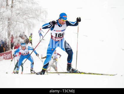 SM i veckan Ånnaboda, Örebro, 10 km fristil. Anders Södergren, Hudiksvalls IF. Foto Jeppe Gustafsson Stockfoto