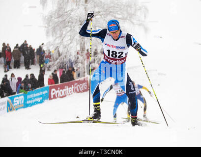 SM i veckan Ånnaboda, Örebro, 10 km fristil. Daniel Rickardsson, Hudikvalls wenn. Foto Jeppe Gustafsson Stockfoto