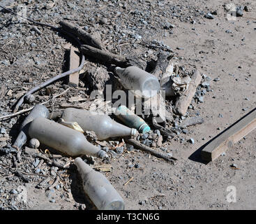 Ein Haufen von alten Flaschen Stockfoto