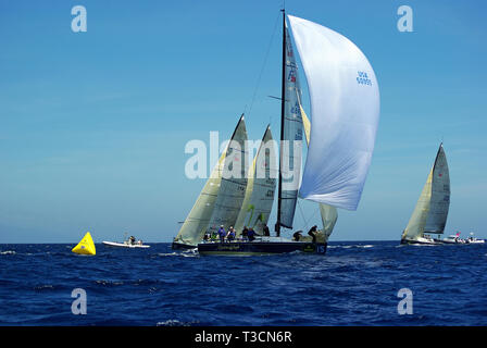 Segelregatten in Costa Smeralda, Sardinien, Italien Stockfoto