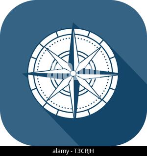 Farbige Kompasssymbol in flachen Design Stil Stock Vektor