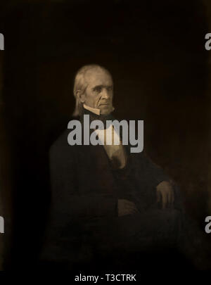 James K. Polk (1795-1849), 11. Präsident der Vereinigten Staaten, sitzt, Porträt, Mathew Brady, 1849 Stockfoto