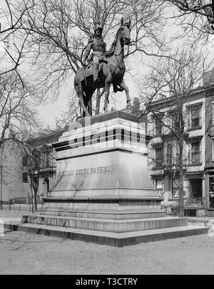 Statue von US-Präsident William Henry Harrison, Cincinnati, Ohio, USA, Detroit Publishing Company, 1900 Stockfoto