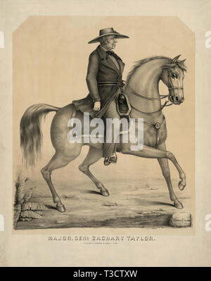 Major General Zachary Taylor, Lithographie, H.R. Robinson Stockfoto