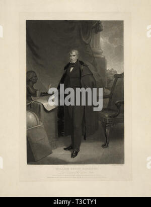 William Henry Harrison (1773-1841), später Präsident der Vereinigten Staaten, Gravur von John sartain aus einem Gemälde von James R. Lambdin, 1841 Stockfoto