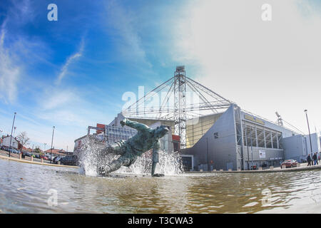 6. April 2019, Deepdale, Preston, England; Sky Bet Meisterschaft, Preston North End vs Sheffield United; eine allgemeine Ansicht der Deepdale Credit: Mark Cosgrove/News Bilder der Englischen Football League Bilder unterliegen DataCo Lizenz Stockfoto