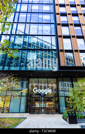 Eingang zu den Google Büros in Kings Cross, London, UK Stockfoto