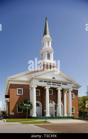 Lake Highland Preparatory School, in der Nähe der Innenstadt von Orlando, ist die führende weiterführende Schule in Orange County, Florida, bekannt für seine große Bildung. Stockfoto